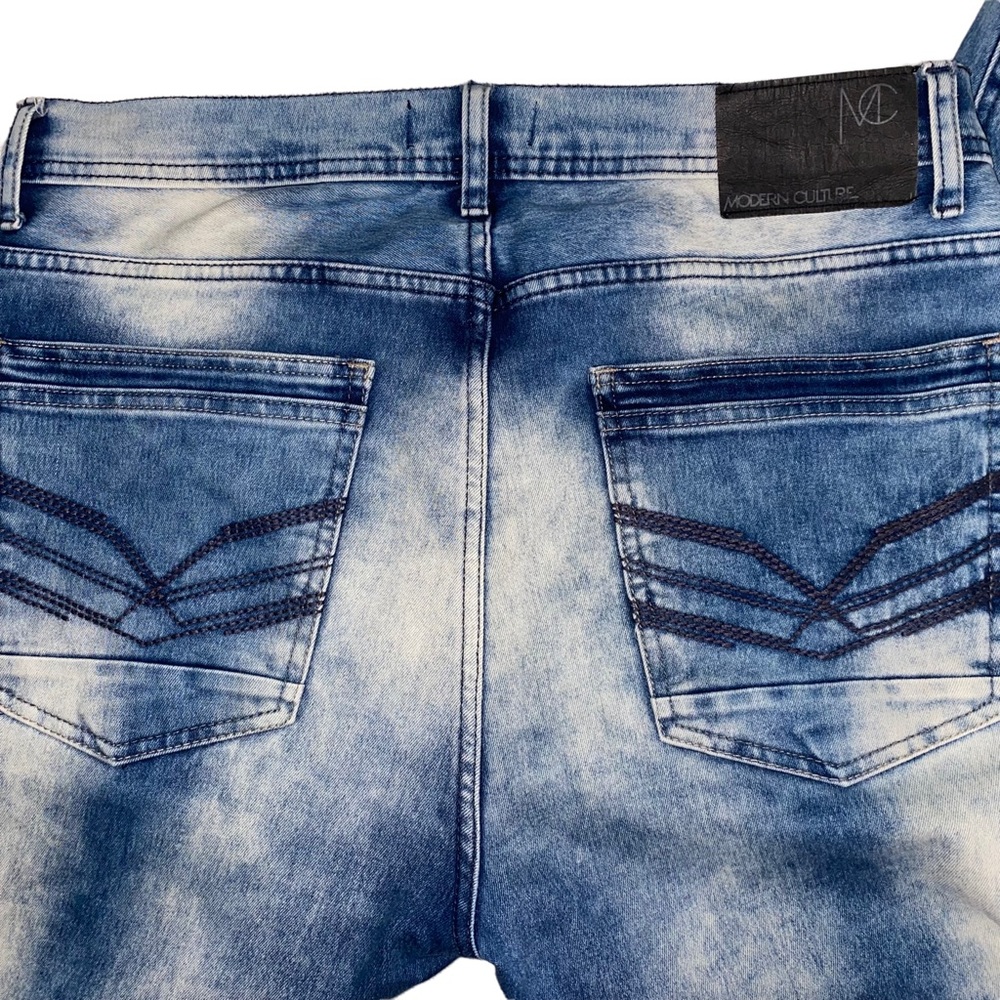 Modern Culture Mens Blue Denim Washed Jeans - Picture 5 of 5